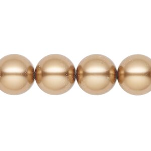 Pearl 10pk bronze, Preciosa Czech crystal 12mm round