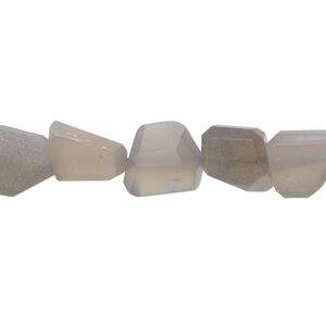 Grey moonstone 1pkg1, hand-cut faceted nugget bead natural 10 inch small