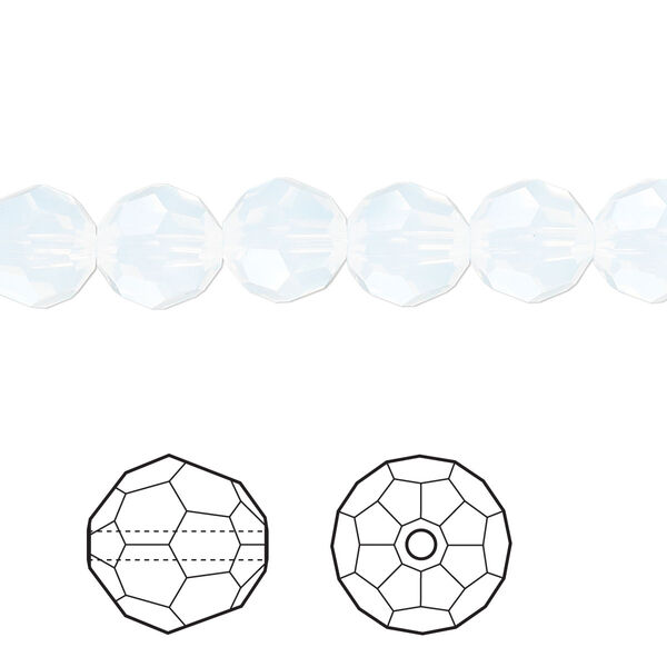 Bead 12pk white opal, Crystal Passions® 8mm round 5000 image number 0