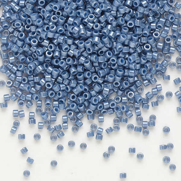 Seed bead, Delica®, glass, pkg/7.5g, #11 round, opaque glazed luster blueberry (DB-0267). image number 0