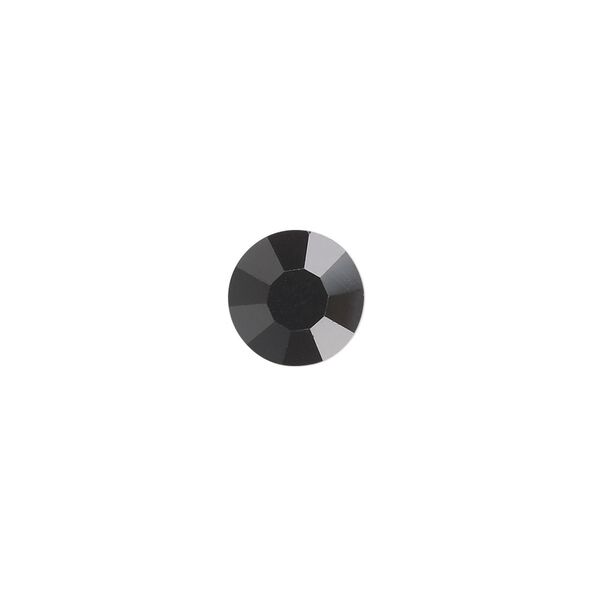 Chaton, glass rhinestone, jet, foil back, 9.9-10.2mm faceted round, SS45. Sold per pkg of 4. image number 0