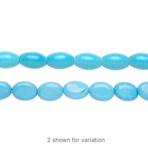 Magnesite 1pkg1, oval bead 15.5-16 inch 8x6mm