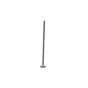 Head pin 1pkg6 silver-plated, 24mm / 3mm round head, 21 gauge brass / epoxy black