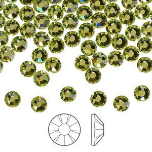 Flat back 144pk limecicle foil back, Preciosa MAXIMA Czech crystal hotfix rhinestone 4.6-4.8mm chaton rose round SS20