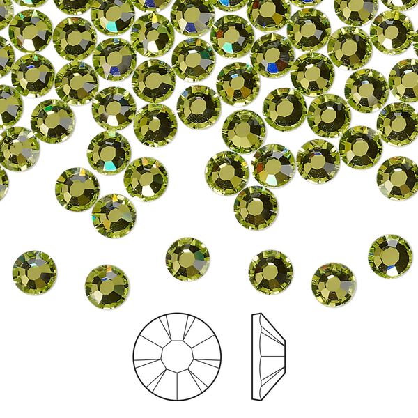 Flat back 144pk limecicle foil back, Preciosa MAXIMA Czech crystal hotfix rhinestone 4.6-4.8mm chaton rose round SS20 image number 0