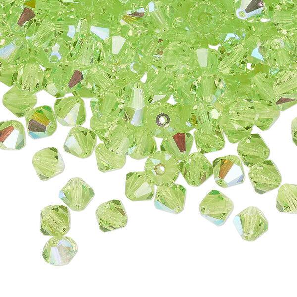 Bead 24pk limecicle AB, Preciosa Czech crystal 5mm bicone image number 0