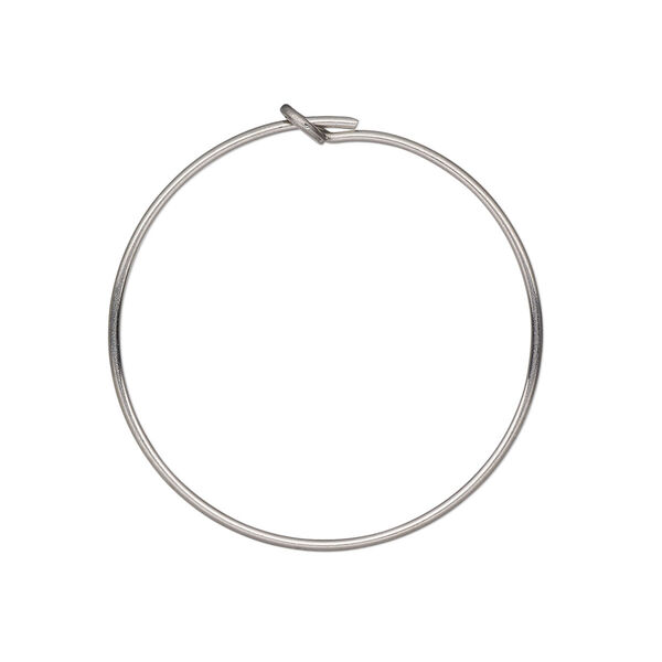 Hoop, stainless steel, 25mm round. Sold per pkg of 5-pair. image number 0