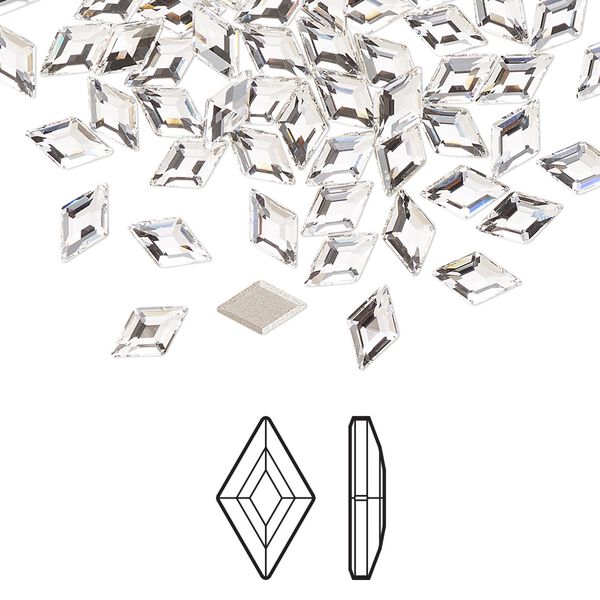 Flat back 6pk crystal foil back, Crystal Passions® 6.6x3.9mm diamond 2773 image number 0
