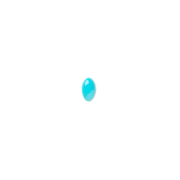 Cabochon, Sleeping Beauty turquoise (stabilized), 5x3mm calibrated oval, B grade, Mohs hardness 5 to 6. Sold per pkg of 4. image number 0