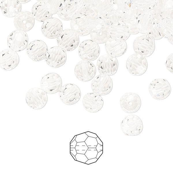 Bead 144pk crystal, Preciosa Czech crystal 5mm round image number 0