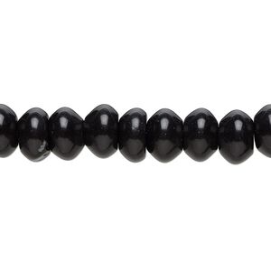 Black obsidian 1pkg10, saucer bead natural 8x5mm