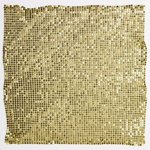 Sequin sheet, anodized aluminum, gold, 8-inch single-sided square with 3mm sequins, 1.5mm thick. Sold individually.