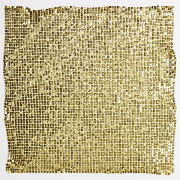 Sequin sheet, anodized aluminum, gold, 8-inch single-sided square with 3mm sequins, 1.5mm thick. Sold individually. image number 0