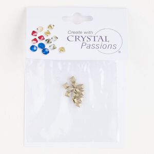 Fancy stone 12pk crystal luminous green foil back, Crystal Passions® 3mm square 4428