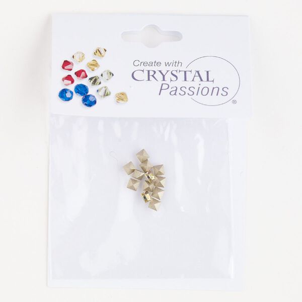 Fancy stone 12pk crystal luminous green foil back, Crystal Passions® 3mm square 4428 image number 0