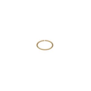 Jump ring, gold-plated brass, 8x5mm oval, 6.9x3.9mm inside diameter, 22 gauge. Sold per pkg of 100.