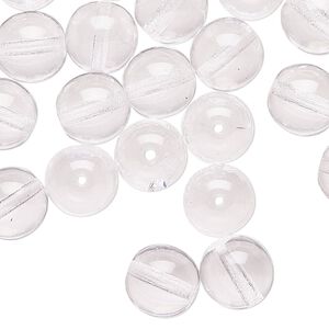 Czech glass 1pkg40, round druk bead clear 10mm
