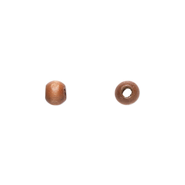 Bead, painted sugar maple (coated), brown, 6x5mm hand-cut rondelle. Sold per pkg of 450-500. image number 0