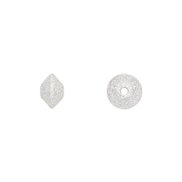 Bead, sterling silver, 8x5.5mm hollow stardust saucer. Sold per pkg of 2. image number 0