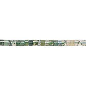 Moss agate 1pkg1, heishi bead natural 15.5-16 inch 3x1.5mm-3x2.5mm