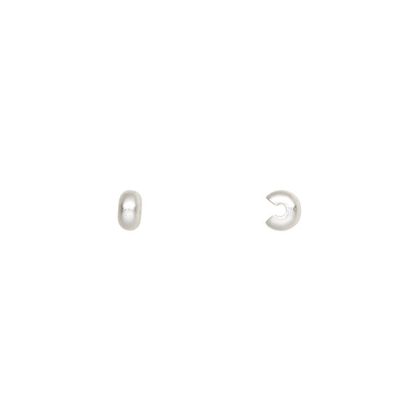 Crimp cover, silver-plated brass with satin finish, 3mm round. Sold per pkg of 100. image number 0