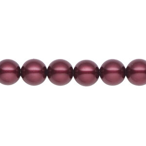 Pearl 1pk bordeaux, Celestial Crystal® 8mm round 15.5-16 inch