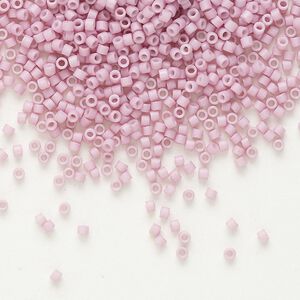 Seed bead, Delica®, glass, pkg/7.5g, #11 round, opaque matte glazed luster dusty orchid (DB-0355).