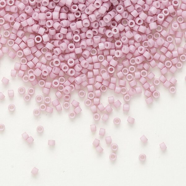Seed bead, Delica®, glass, pkg/7.5g, #11 round, opaque matte glazed luster dusty orchid (DB-0355). image number 0
