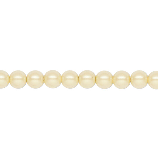 Pearl 50pk pearlescent yellow, Preciosa Czech crystal 5mm round image number 0