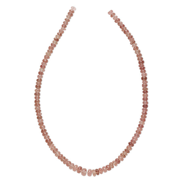 Bead, strawberry quartz (natural), 5x3mm-8x5mm hand-cut graduated rondelle, B grade, Mohs hardness 7. Sold per 16-inch strand. image number 0