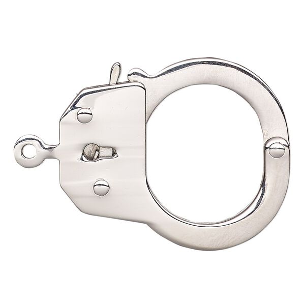 Clasp, tab, stainless steel, 34x29mm handcuff. Sold individually. image number 0