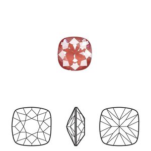 Fancy stone 2pk crystal maroon ignite, Crystal Passions® 10mm cushion 4470