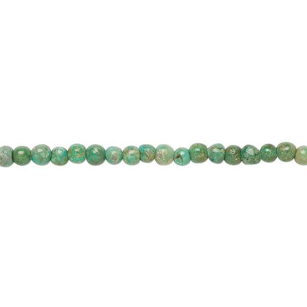 Bead, turquoise (dyed / stabilized), 2.5-3mm round, C grade, Mohs hardness 5 to 6. Sold per 15-1/2" to 16" strand. image number 0