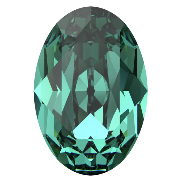 Fancy stone 1pkg4 Caribbean green foil back, Crystal Passions&reg; Regenerated 6x4mm oval 4120 image number 0