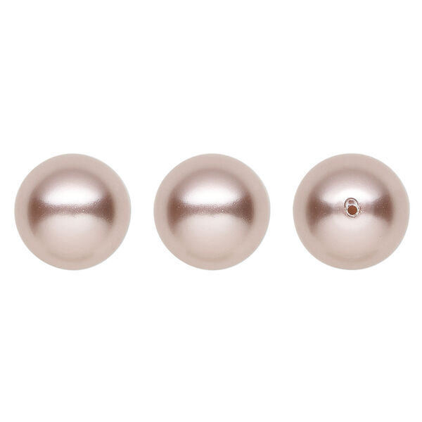 Pearl 1pkg100 vintage rose, Swarovski&reg;, 12mm half-drilled round 5818 image number 0