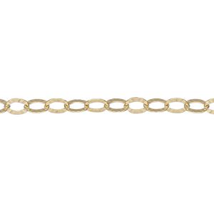 Chain 1pkg1 14Kt gold-filled starburst, 4mm oval, 5 foot unfinished