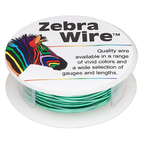 Wire, Zebra Wire™, color-coated copper, pale green, 20 gauge. Sold per 15-yard spool. image number 0