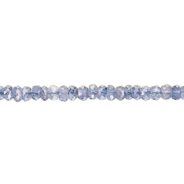 Quartz crystal 1pkg1, hand-cut faceted rondelle bead 13 inch 3x2mm-4x4mm image number 0