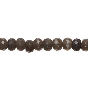 Smoky quartz 1pkg1, hand-cut faceted rondelle bead 14 inch 5x3mm-7x6mm