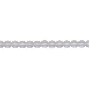 Bead, Preciosa, Czech glass druk, transparent matte clear, 4mm round. Sold per 15-1/2" to 16" strand.
