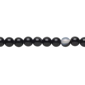 Black agate 1pkg1, round bead 15.5-16 inch 4mm