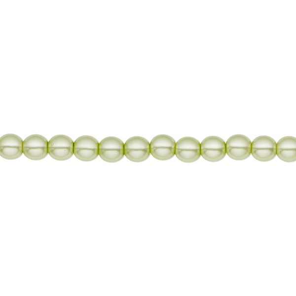 Bead, Czech pearl-coated glass druk, opaque mint green, 4mm round. Sold per 15-1/2" to 16" strand. image number 0