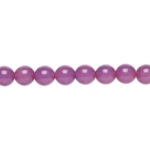 Bead, Czech dipped décor glass druk, opaque grape, 6mm round. Sold per 15-1/2" to 16" strand.
