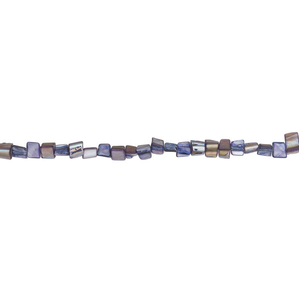 Mother-of-pearl shell 1pkg1, triangle tube bead 15 inch cornflower blue 7x6mm-12x9mm image number 1