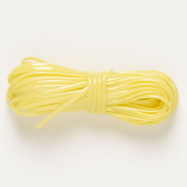 Cord 1pkg1, plastic, yellow, 1mm flat, 20-foot section. image number 0