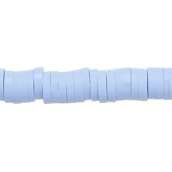 Bead, polymer clay, opaque periwinkle, 8x2mm heishi. Sold per pkg of (2) 15-1/2" to 16" strands. image number 0