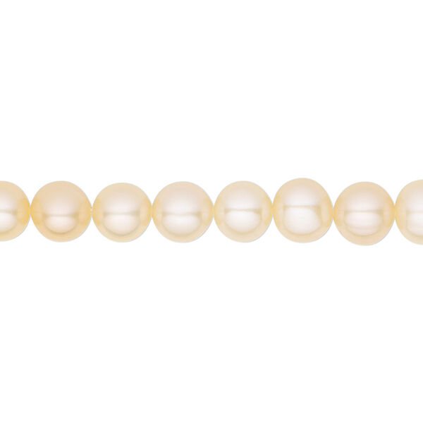 Pearl, White Lotus™, cultured freshwater, peach, 6-6.5mm semi-round, B grade, Mohs hardness 2-1/2 to 4. Sold per 15-1/2" to 16" strand. image number 0