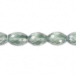Quartz crystal 1pkg10, AB hand-cut faceted oval bead 11x8mm
