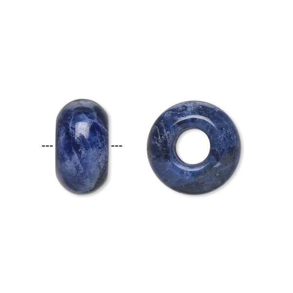 Bead, Dione®, sodalite (natural), 14x8mm rondelle, B grade, Mohs hardness 5 to 6. Sold per pkg of 2. image number 0