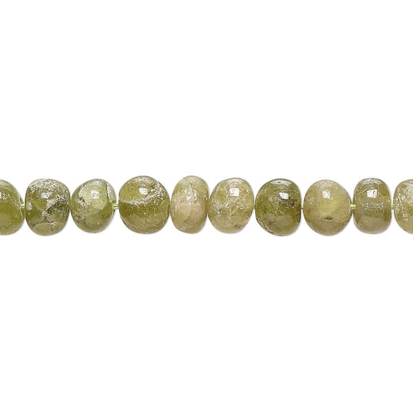 Bead, vesuvianite (natural), 5x4mm-7x5mm hand-cut rondelle, D grade, Mohs hardness 6-1/2. Sold per 14-inch strand. image number 0